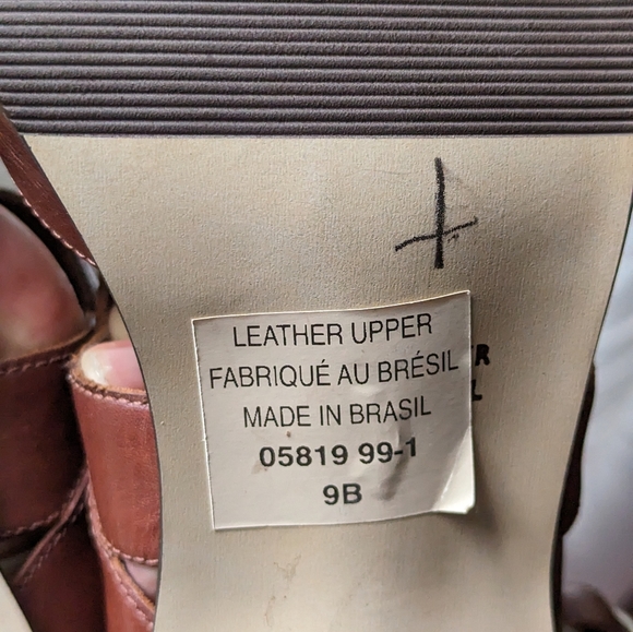 Vintage leather heeled sandals - Picture 6 of 6